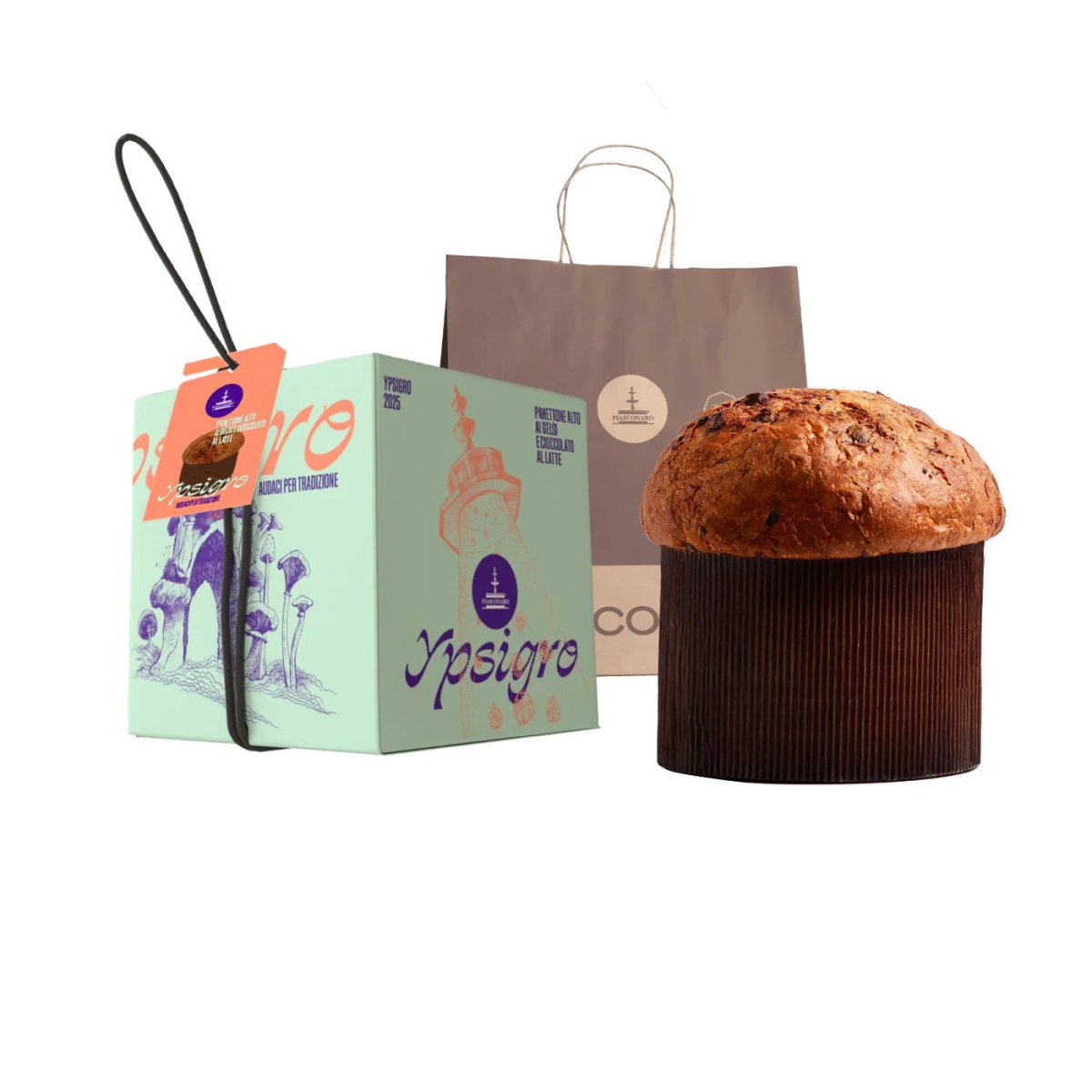 Panettone Ypsigro con moras y chocolate con leche - Fiasconaro (750 g)