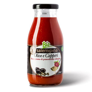 Sugo di pomodoro Ciliegino con Olive e Capperi biologico Salemi Pina 250 g