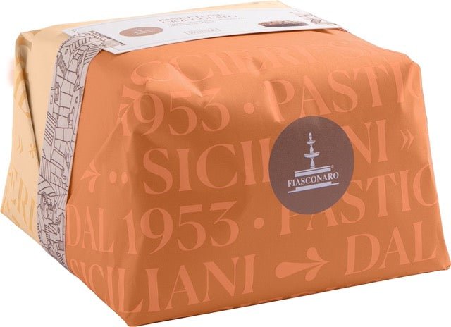 Panettone Fiasconaro con gocce di Cioccolato, incarto a mano, Sicilus
