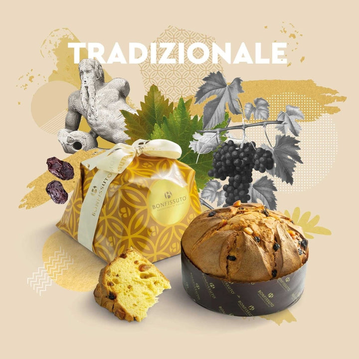 panettone tradizionale Bonfissuto, incarto a mano, Sicilus Shop