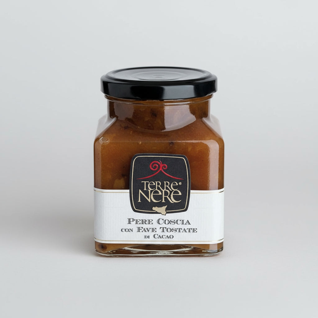 Confettura di Pere Coscia con Fave Tostate di Cacao - Terre Nere 240g
