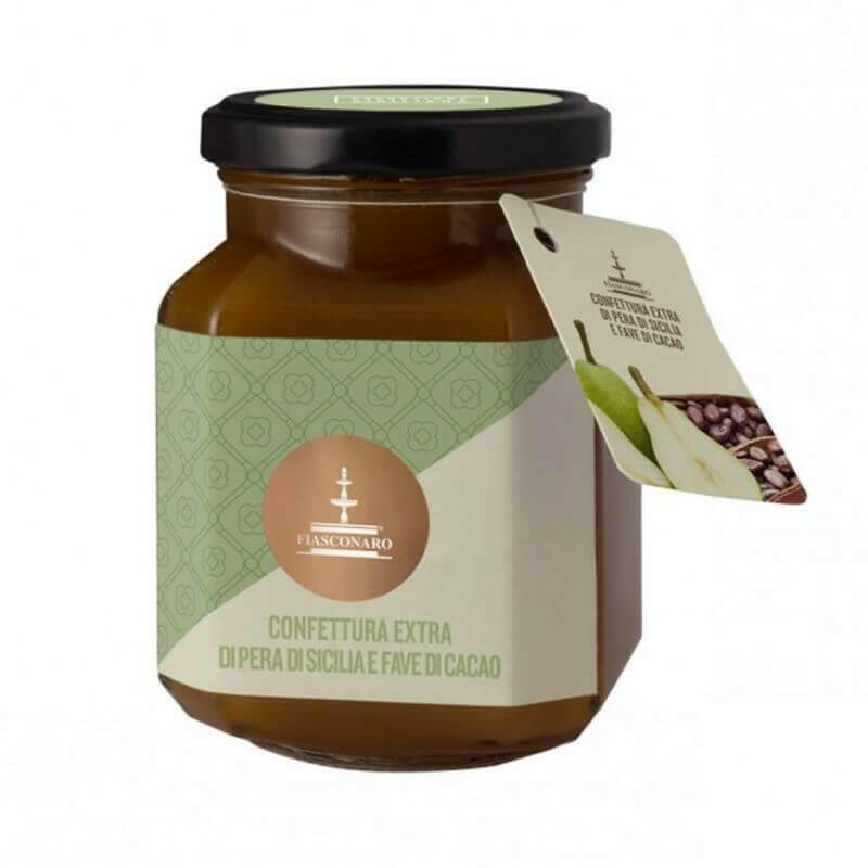 Pere di Sicilia e Fave Di Cacao 360 gr - Confettura Fiasconaro - Sicilus Srl Confezioni Regalo Aziendali 