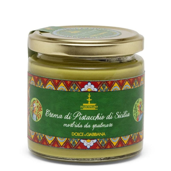 crema di pistacchio di sicilia fiasconaro con etichetta firmata dolce e gabbana