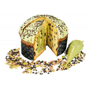 Panettone Peluso Calipso senza scatolo con Cioccolato di Modica IGP e Pistacchio in sac a poche - Sicilus Shop