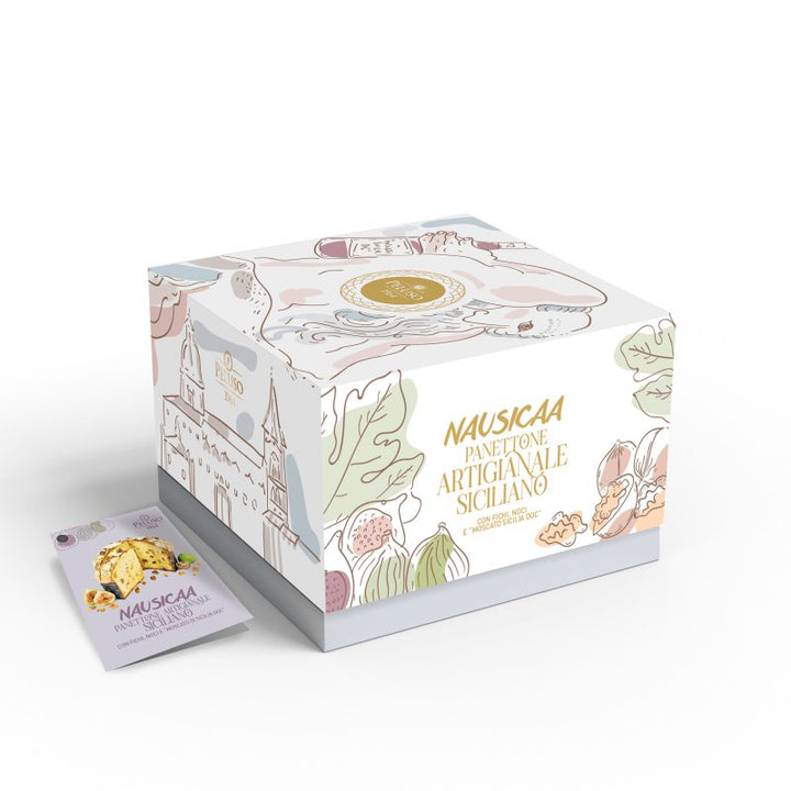 scatola elegant panettone fichi, noci e moscato, peluso, Sicilus