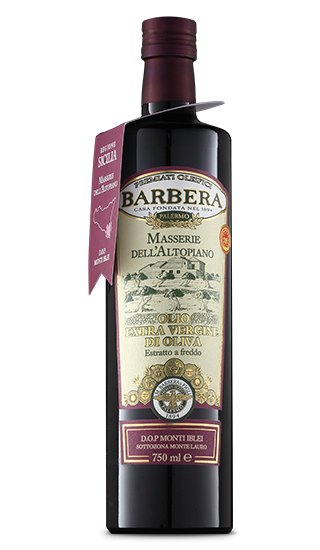 Olio Extra Vergine di Oliva Monti Iblei DOP "Masserie dell'Altopiano", Oleificio Barbera, 750 ml - Sicilus Srl