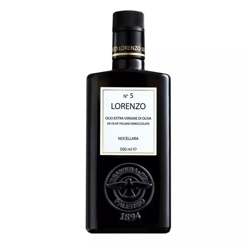 Olio Extra Vergine di Oliva Denocciolato Monocultivar Nocellara Lorenzo N° 5 - Sicilus Srl Confezioni Regalo Aziendali 