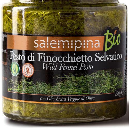 Etichetta del Pesto al Finocchietto Selvatico biologico Salemi Pina