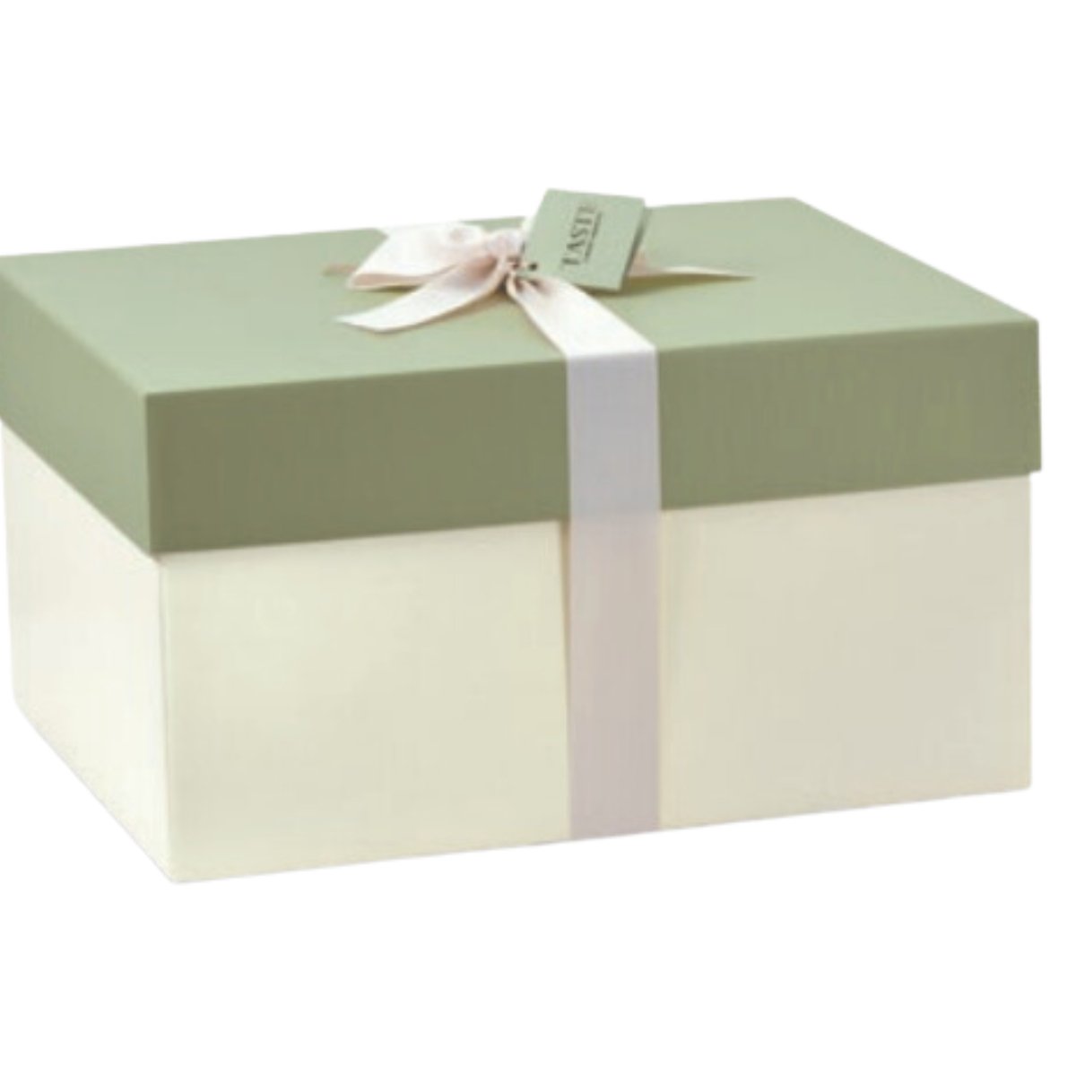 Scatola regalo grande, Verde Salvia e Avorio, per Colomba in Scatola - Sicilus Srl
